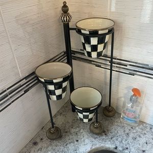 Mackenzie Childs serving stand Stand (small) WITH 3 herb pots